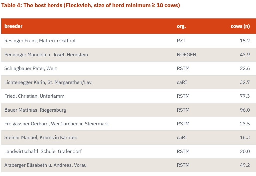 Top Austrian Cows & Herds